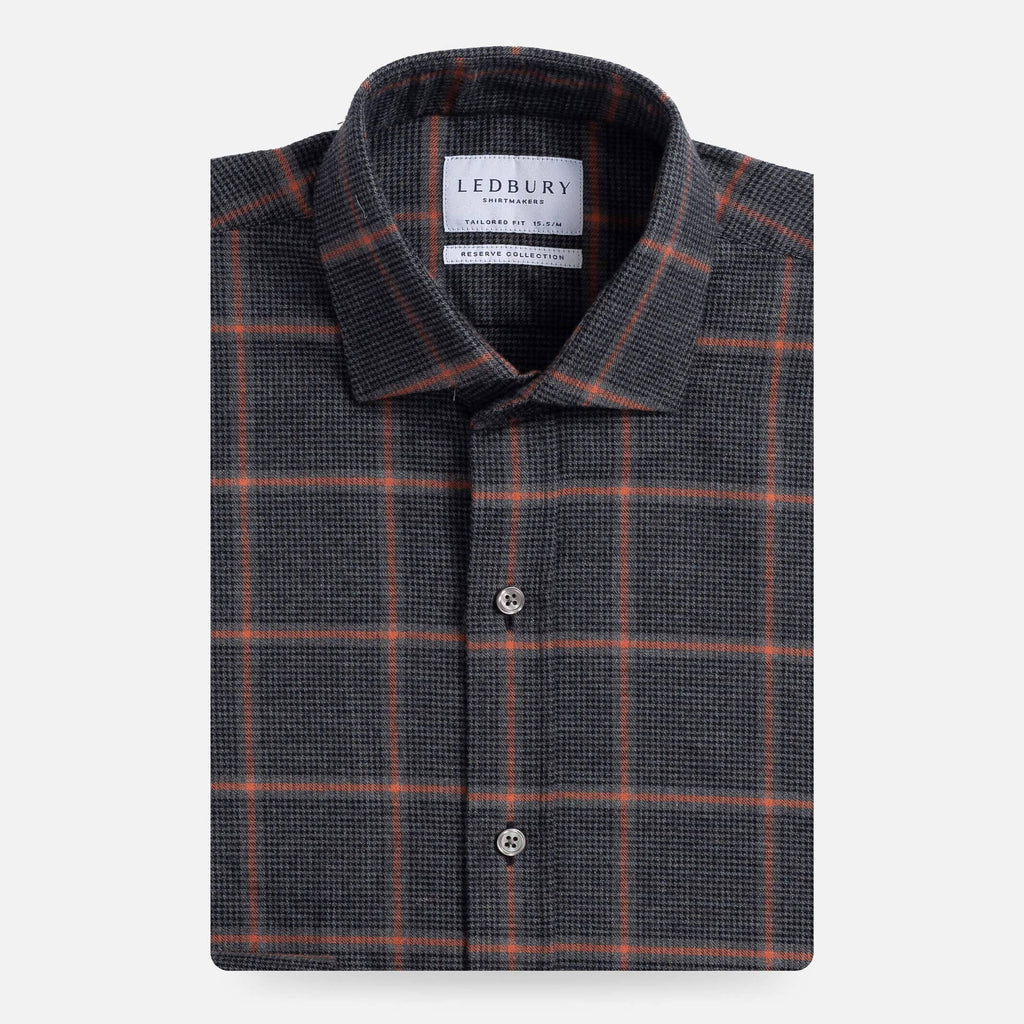 The Charcoal Warrington Flannel Custom Shirt Custom Casual Shirt- Ledbury