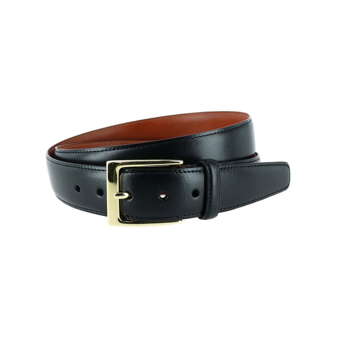 TRAFALGAR Mens 36 Cortina LEATHER BELT - Black - Made In USA Gold Tone Buckle trafalgar cortina black leather belt gold buckle mens 40 x 1  main image 4
