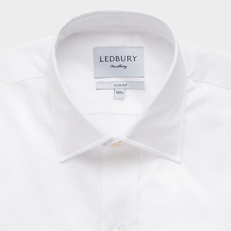 Slim Textured French Cuff Shirt - White, Shirts