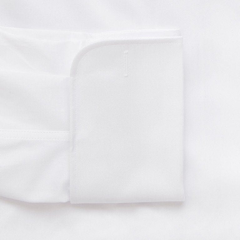 White Fine Twill French Cuff Dress Shirt Dress Shirt- Ledbury