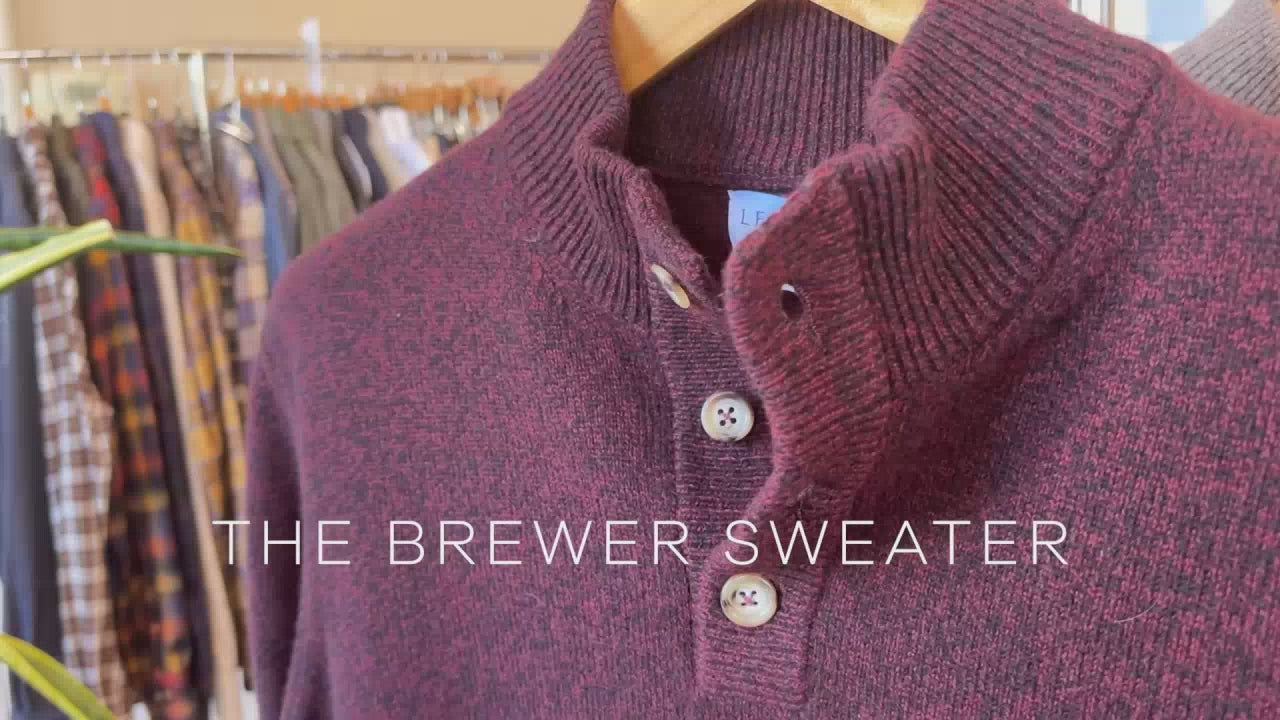 Seal Heather Brewer Mock Neck Sweater – Superfine Merino Wool