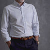 The Light Blue Mayfield Oxford Stripe Custom Shirt Custom Dress Shirt- Ledbury