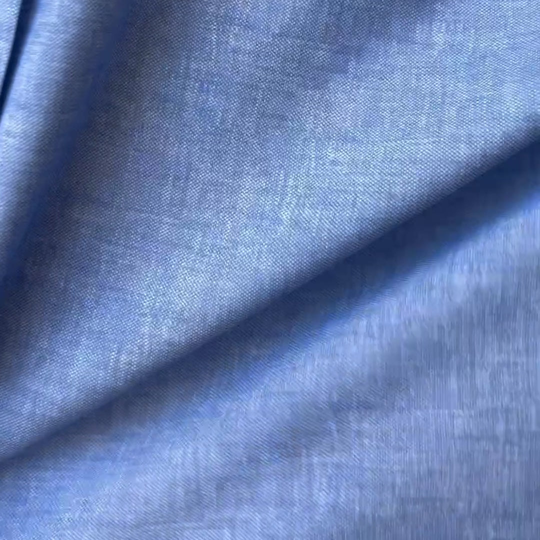 The Sky Blue Patton Chambray Print Knit Custom Shirt – Ledbury The Sky Blue Patton Chambray Print Knit Custom Shirt – Ledbury