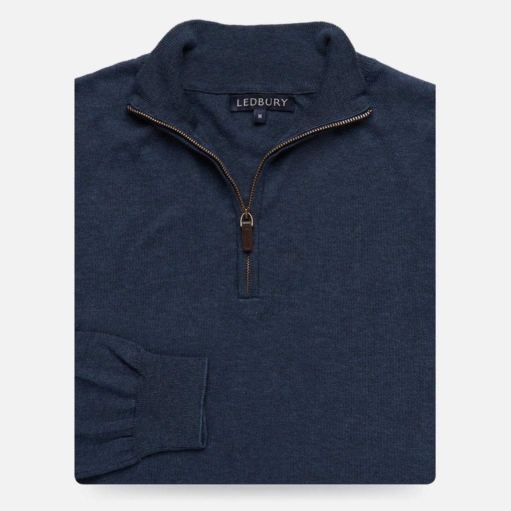 The Cadet Blue Easterley Half-Zip Sweater Sweater- Ledbury