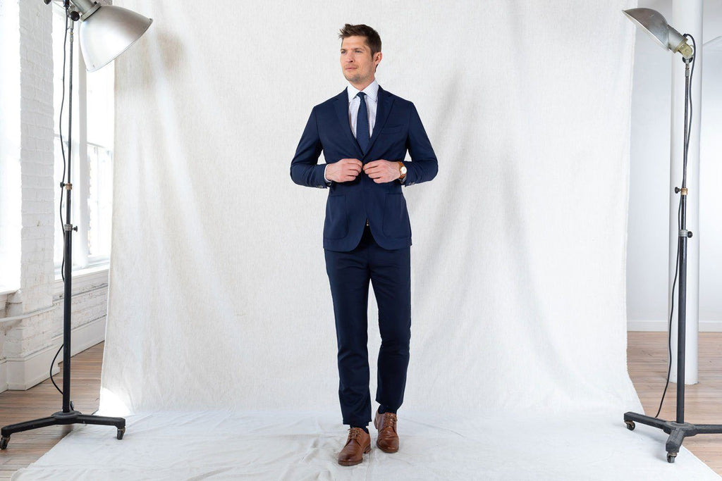 The Blue Carrington Windowpane Dress Shirt Dress Shirt- Ledbury