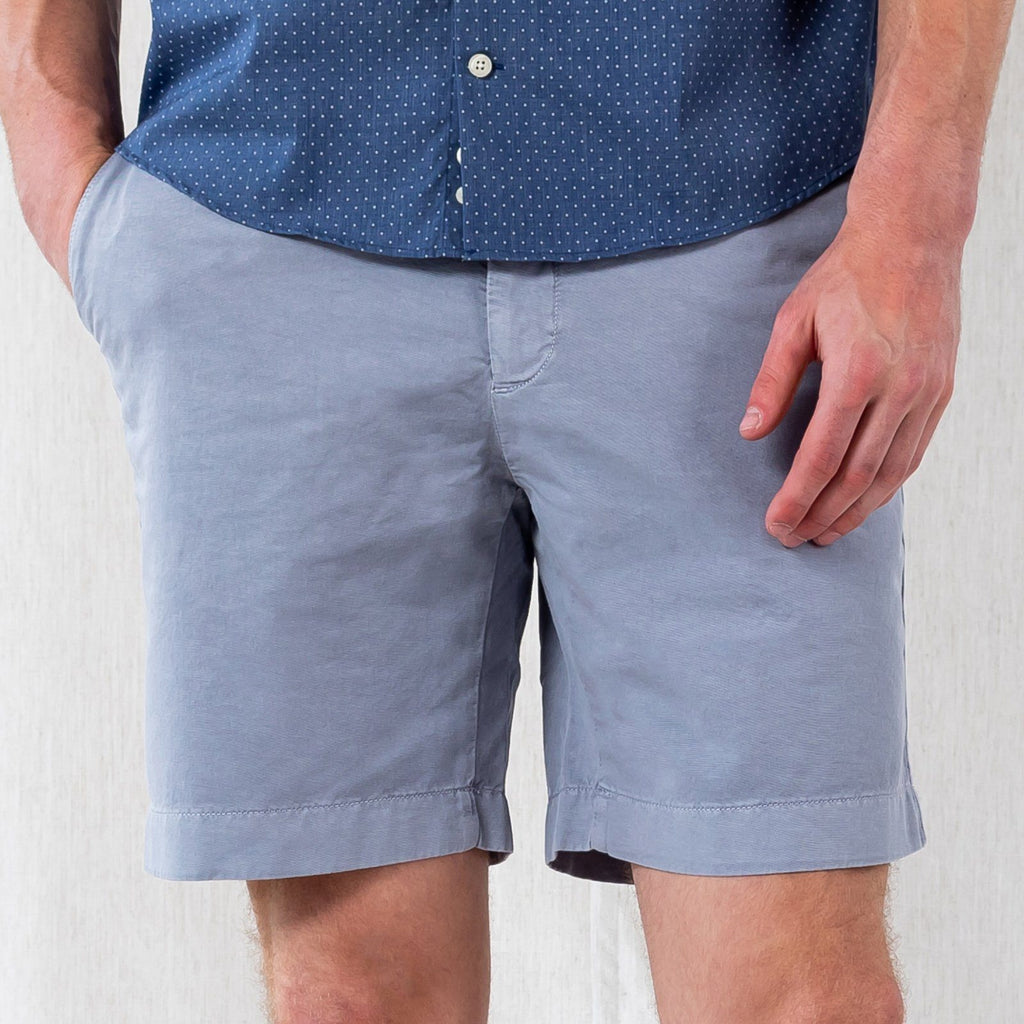 The Dusk Blue Richmond Washed Twill Short Shorts- Ledbury