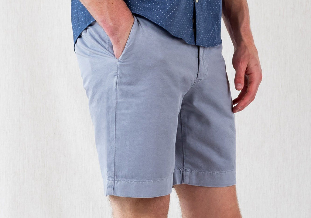 The Dusk Blue Richmond Washed Twill Short Shorts- Ledbury
