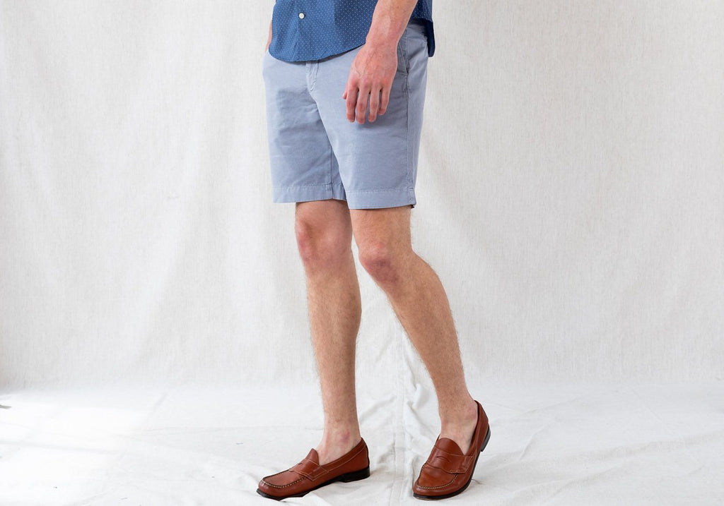 The Dusk Blue Richmond Washed Twill Short Shorts- Ledbury