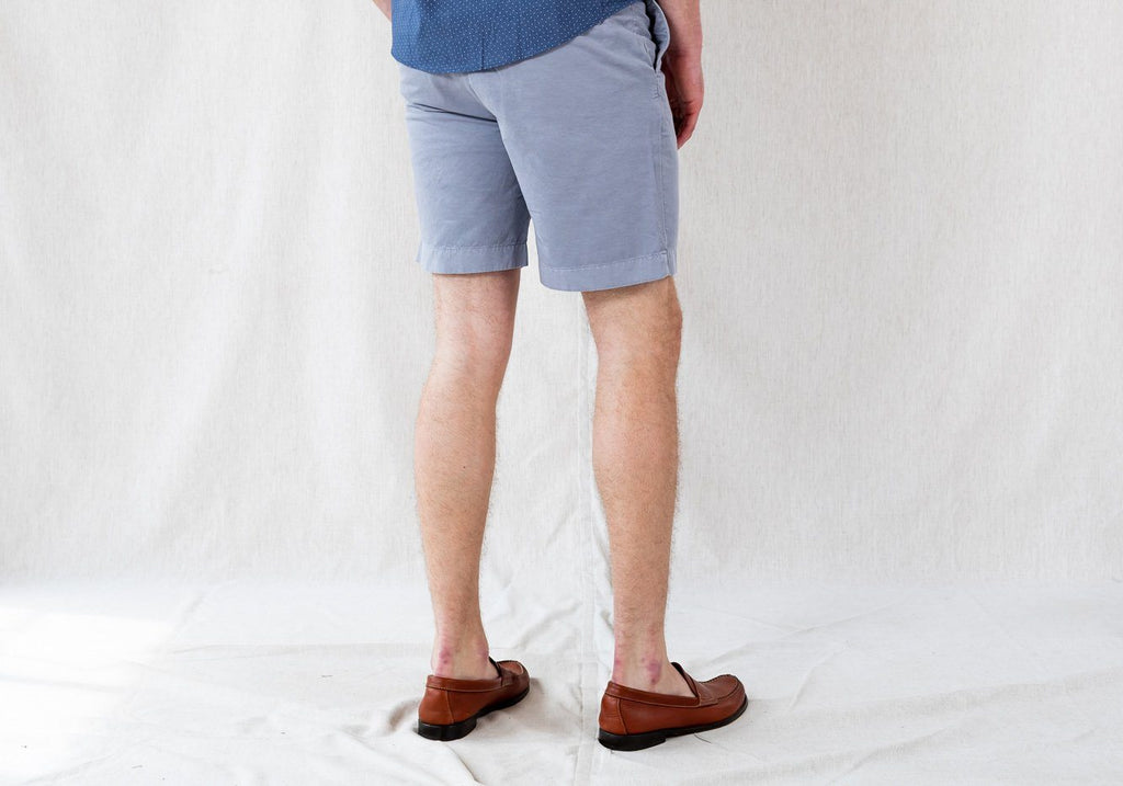 The Dusk Blue Richmond Washed Twill Short Shorts- Ledbury
