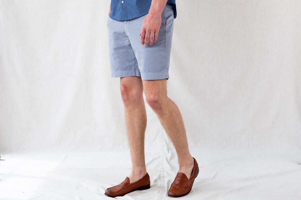 The Dusk Blue Richmond Washed Twill Short Shorts- Ledbury