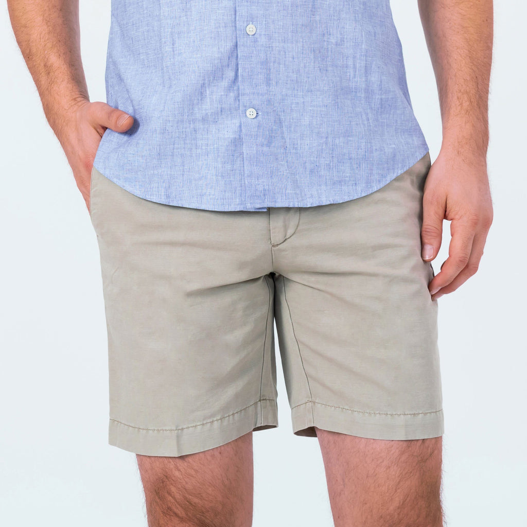 The Khaki Richmond Washed Twill Short Shorts- Ledbury