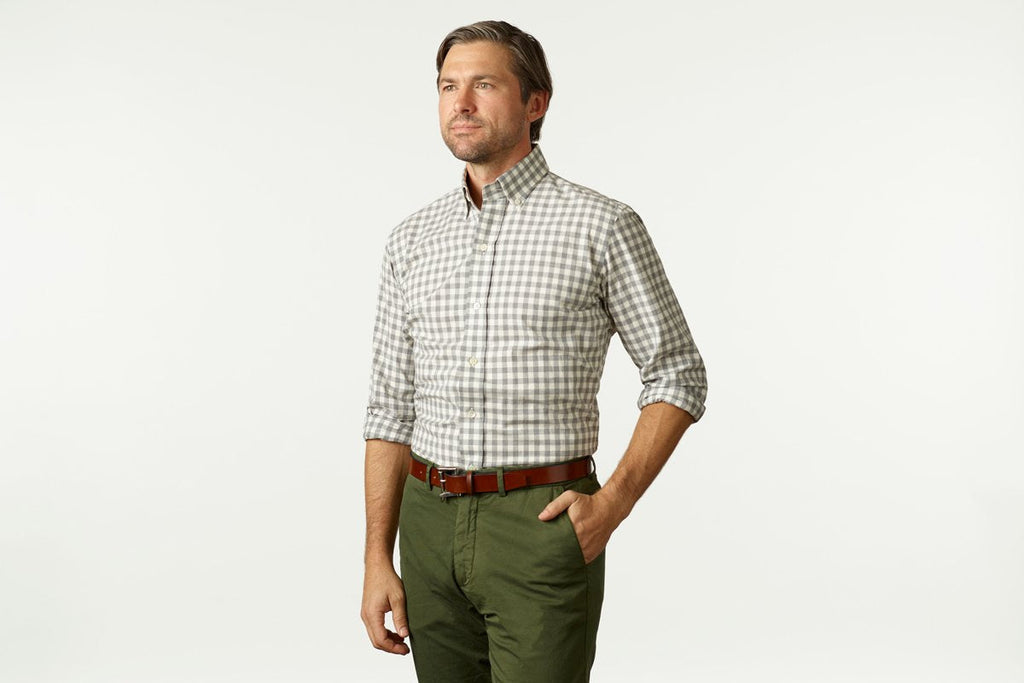 The Grey Heather Rhodes Heathered Gingham Casual Shirt Casual Shirt- Ledbury