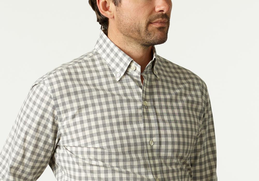 The Grey Heather Rhodes Heathered Gingham Casual Shirt Casual Shirt- Ledbury
