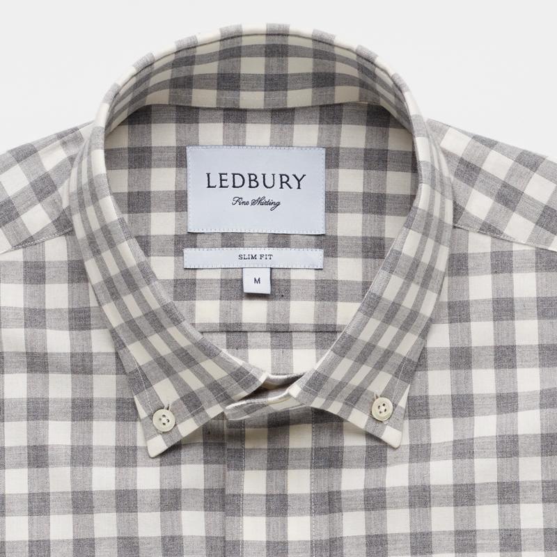 The Grey Heather Rhodes Heathered Gingham Casual Shirt Casual Shirt- Ledbury