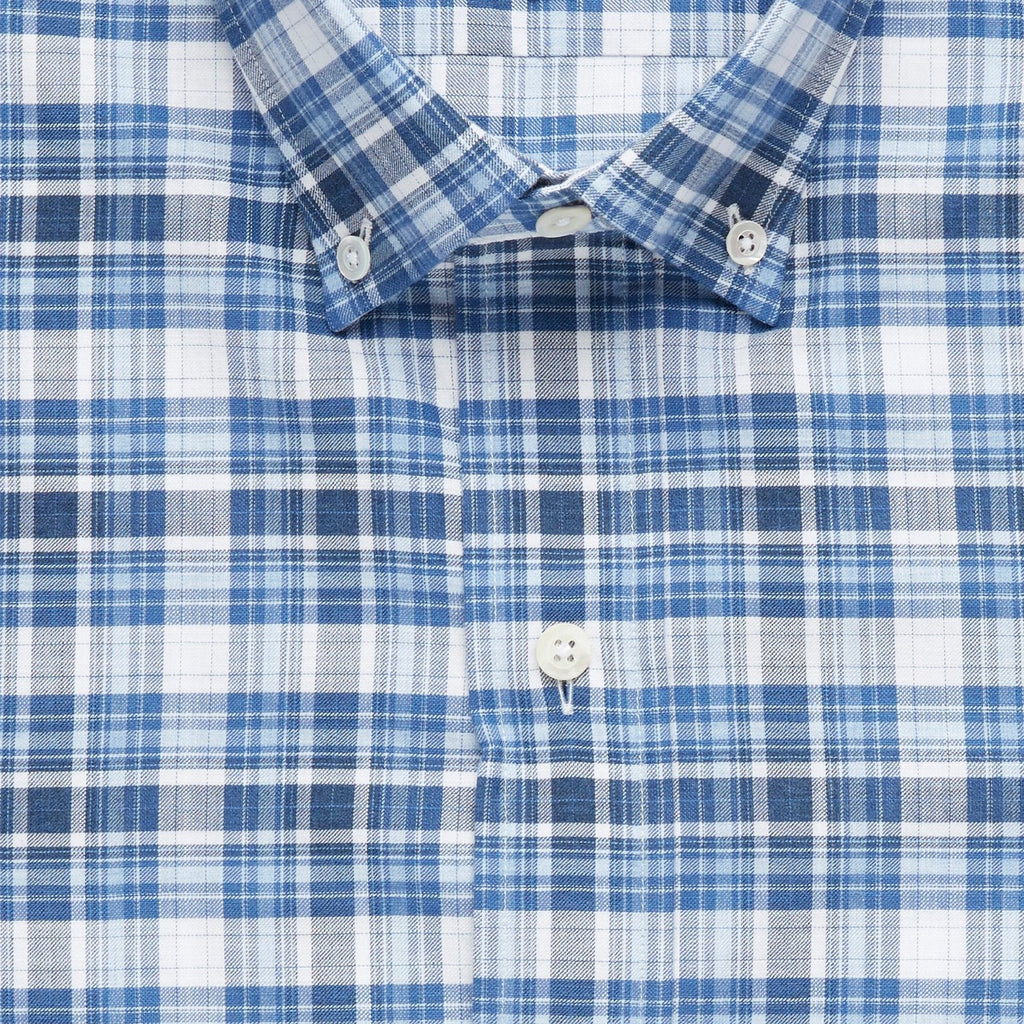 The Cadet Blue Kenwood Plaid Casual Shirt Casual Shirt- Ledbury