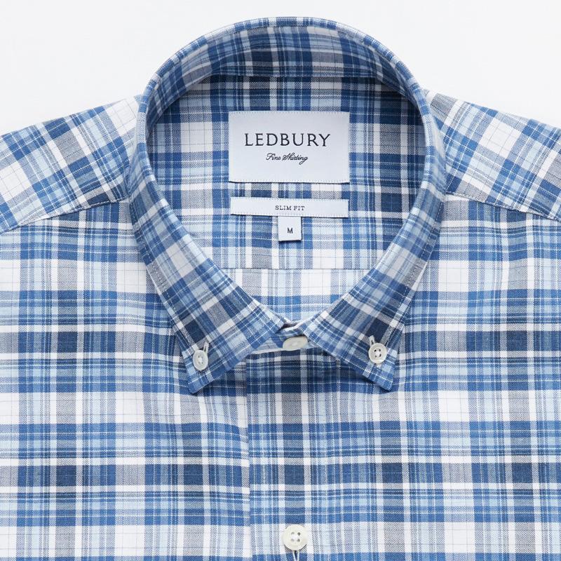 The Cadet Blue Kenwood Plaid Casual Shirt Casual Shirt- Ledbury