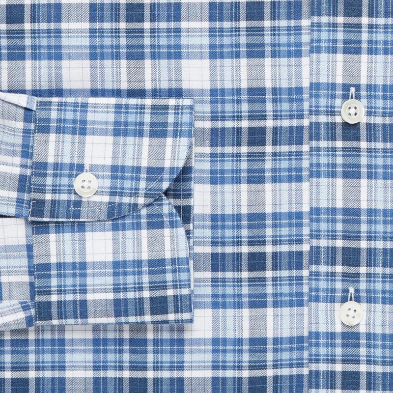 The Cadet Blue Kenwood Plaid Casual Shirt Casual Shirt- Ledbury