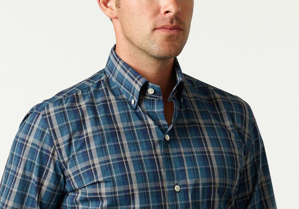 The Dark Blue Lanvale Plaid Casual Shirt Casual Shirt- Ledbury