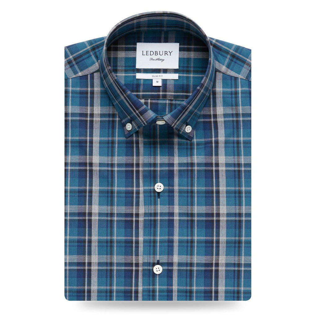 The Dark Blue Lanvale Plaid Casual Shirt Casual Shirt- Ledbury