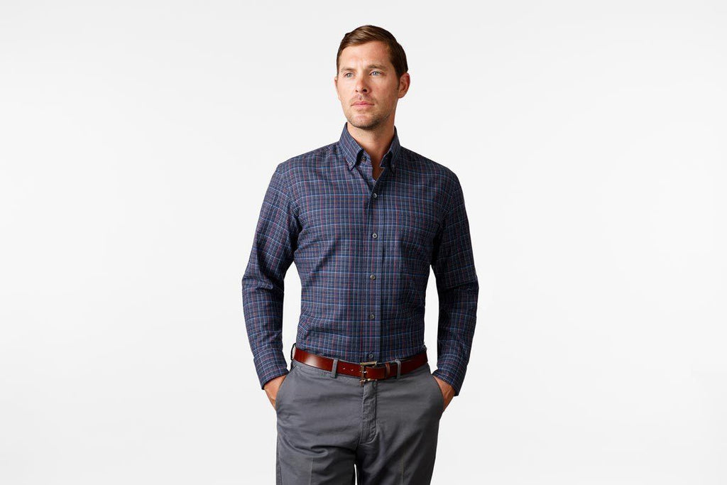 The Navy Palmyra Check Casual Shirt Casual Shirt- Ledbury