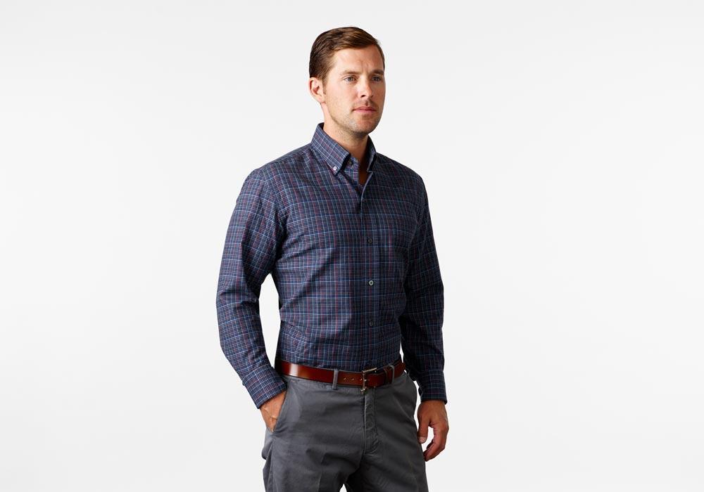 The Navy Palmyra Check Casual Shirt Casual Shirt- Ledbury