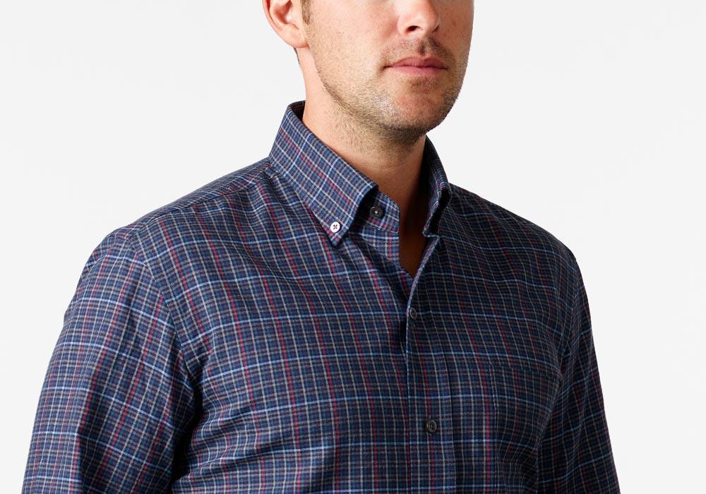 The Navy Palmyra Check Casual Shirt Casual Shirt- Ledbury
