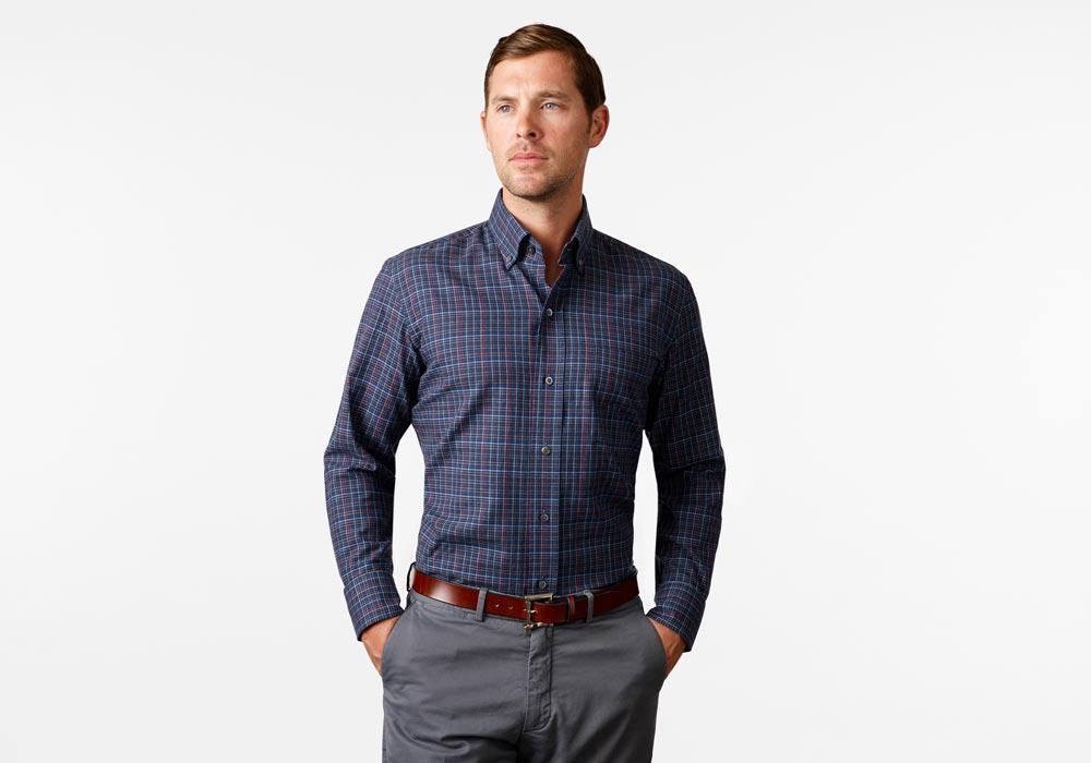 The Navy Palmyra Check Casual Shirt Casual Shirt- Ledbury