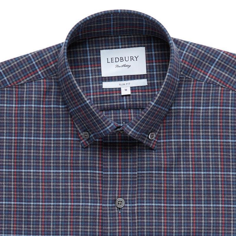 The Navy Palmyra Check Casual Shirt Casual Shirt- Ledbury