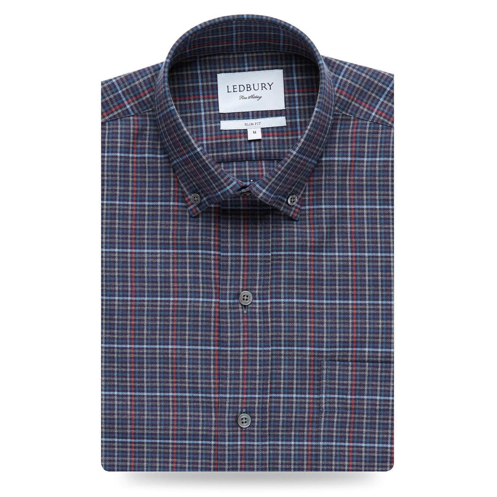 The Navy Palmyra Check Casual Shirt Casual Shirt- Ledbury