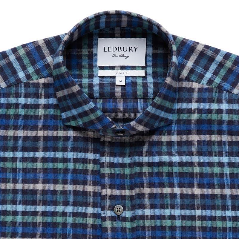 The Navy Linwood Flannel Casual Shirt Casual Shirt- Ledbury