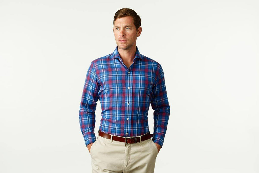 The Blue Elmsmere Plaid Casual Shirt Casual Shirt- Ledbury