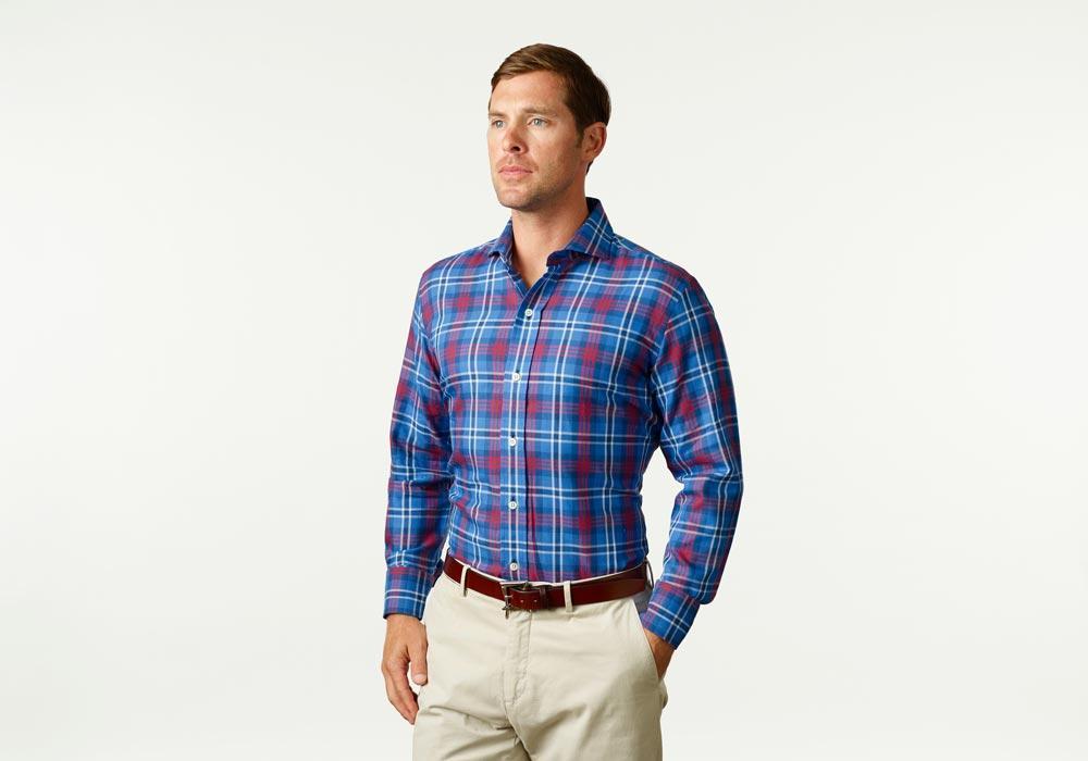 The Blue Elmsmere Plaid Casual Shirt Casual Shirt- Ledbury