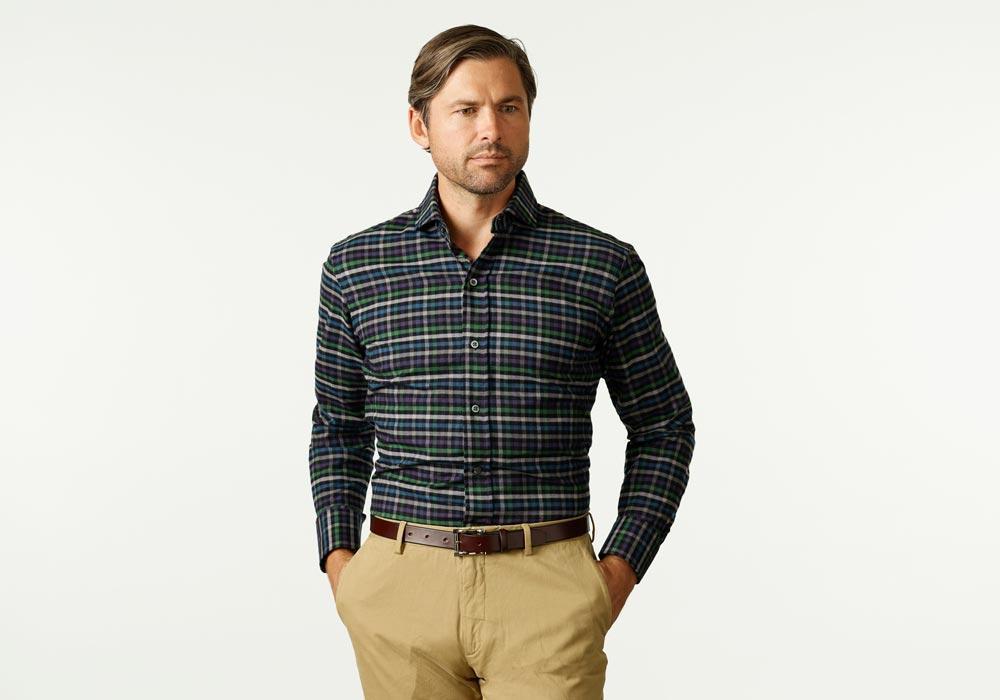 The Deep Purple Linwood Flannel Casual Shirt Casual Shirt- Ledbury