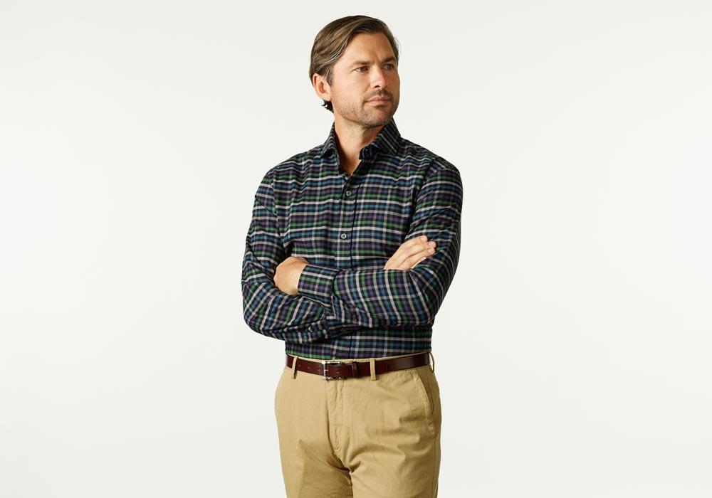 The Deep Purple Linwood Flannel Casual Shirt Casual Shirt- Ledbury
