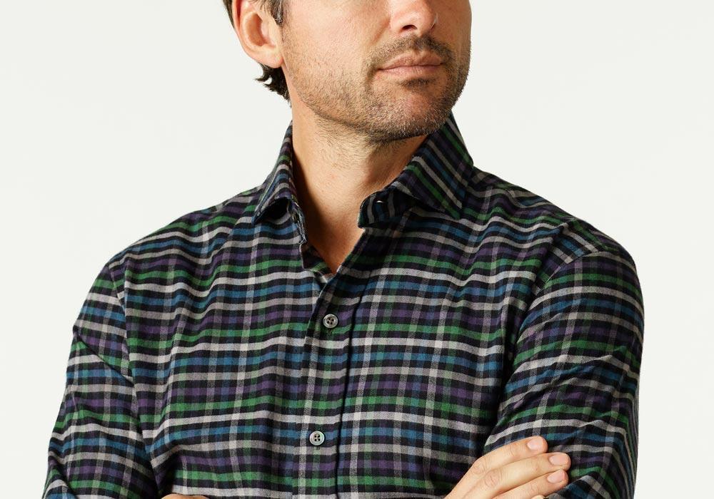 The Deep Purple Linwood Flannel Casual Shirt Casual Shirt- Ledbury
