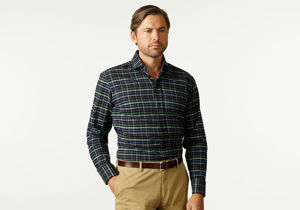 The Deep Purple Linwood Flannel Casual Shirt Casual Shirt- Ledbury