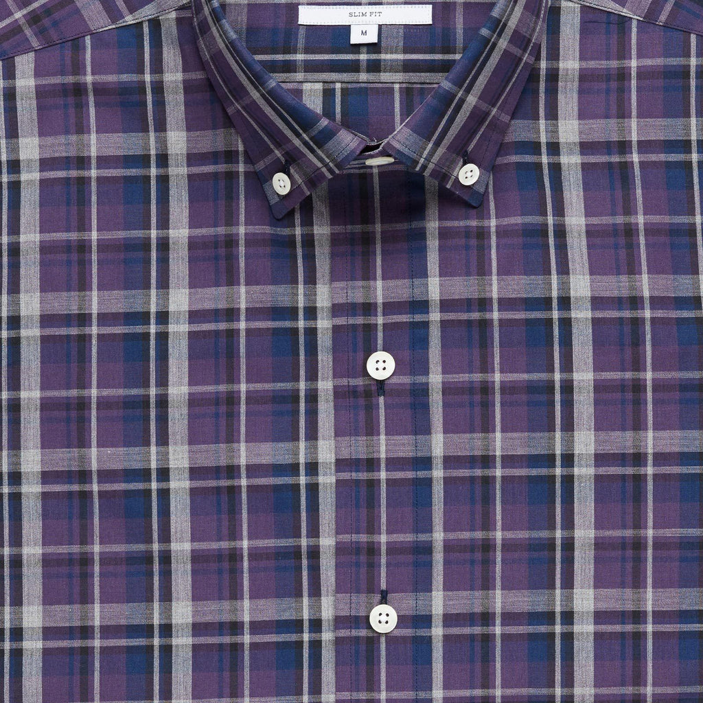 The Deep Purple Lanvale Plaid Casual Shirt Casual Shirt- Ledbury