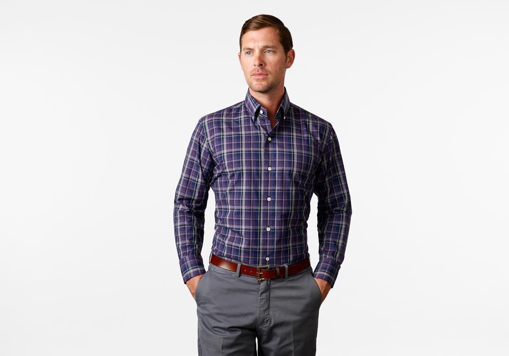 The Deep Purple Lanvale Plaid Casual Shirt Casual Shirt- Ledbury