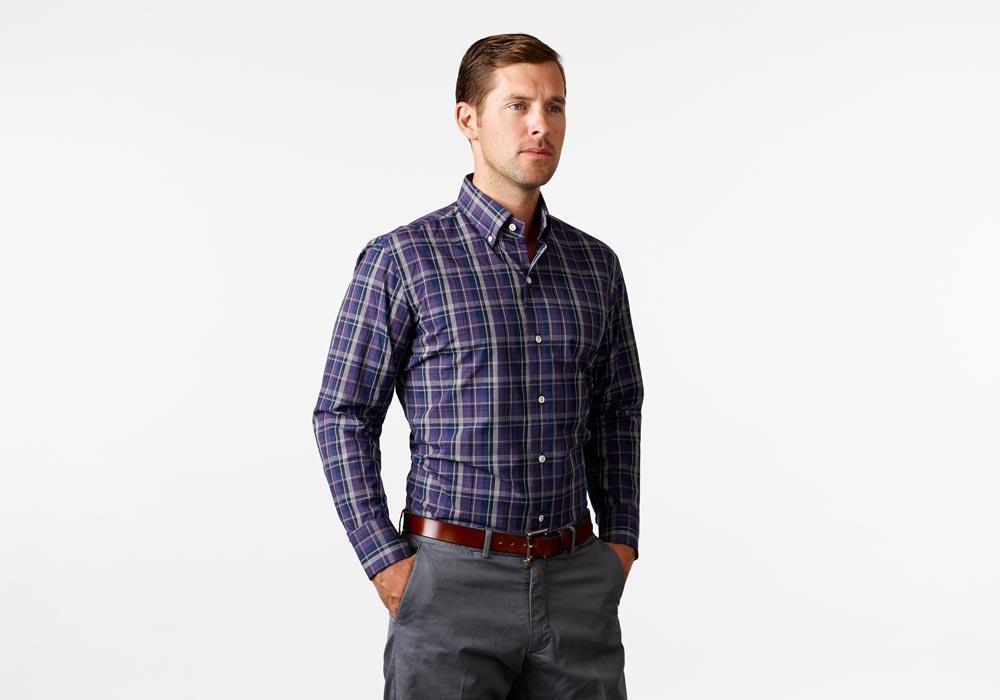 The Deep Purple Lanvale Plaid Casual Shirt Casual Shirt- Ledbury