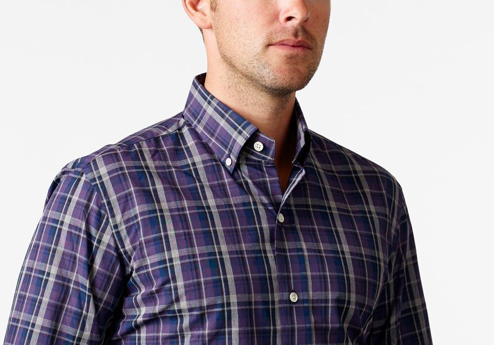 The Deep Purple Lanvale Plaid Casual Shirt Casual Shirt- Ledbury