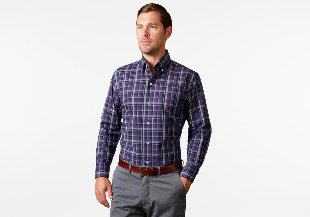 The Deep Purple Lanvale Plaid Casual Shirt Casual Shirt- Ledbury