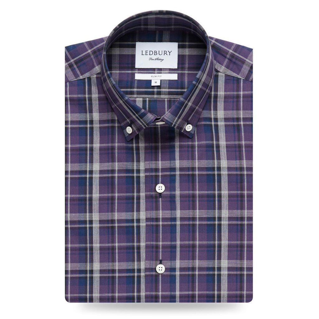 The Deep Purple Lanvale Plaid Casual Shirt Casual Shirt- Ledbury