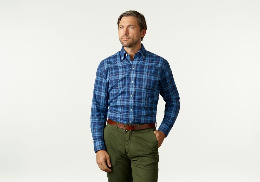 The Blue Talmadge Plaid Caual Shirt Casual Shirt- Ledbury
