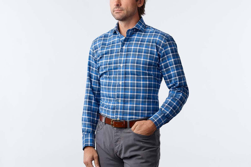 The Blue Shaffer Check Casual Shirt Casual Shirt- Ledbury