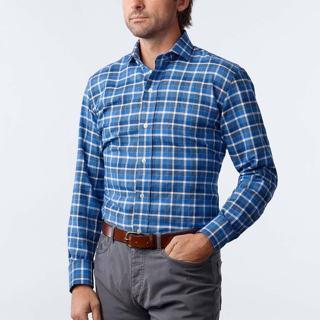 The Blue Shaffer Check Casual Shirt Casual Shirt- Ledbury