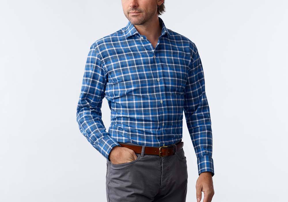 The Blue Shaffer Check Casual Shirt Casual Shirt- Ledbury
