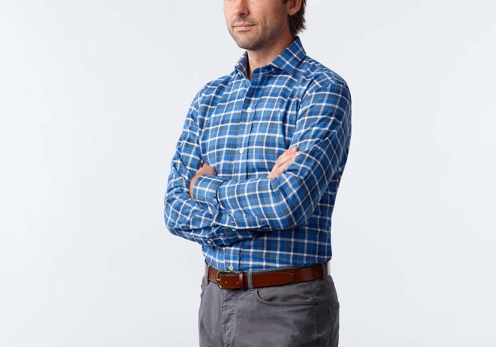 The Blue Shaffer Check Casual Shirt Casual Shirt- Ledbury
