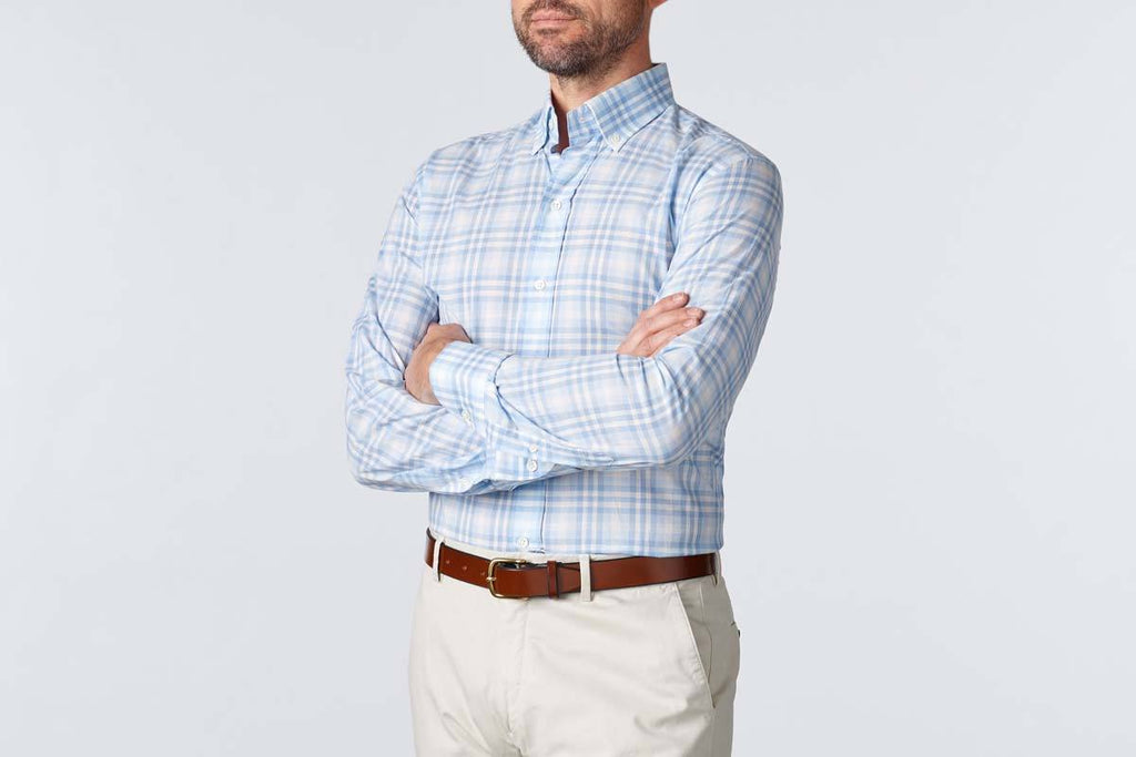 The Light Blue Emrick Plaid Casual Shirt Casual Shirt- Ledbury