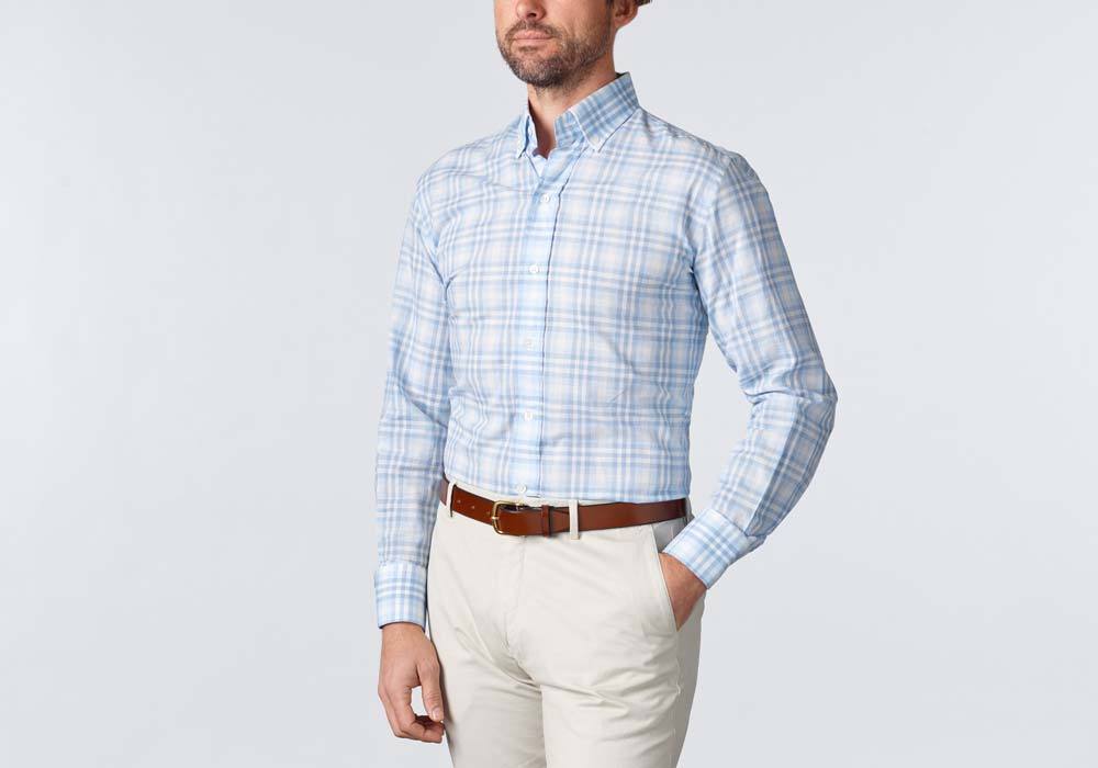 The Light Blue Emrick Plaid Casual Shirt Casual Shirt- Ledbury