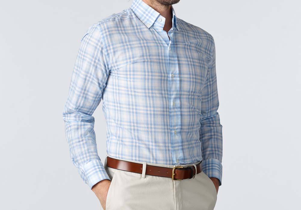 The Light Blue Emrick Plaid Casual Shirt Casual Shirt- Ledbury